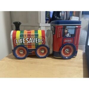 Vintage Life Savers Train Engine Tin Box W/ Lid 1997 Nabisco Original 5 Flavors